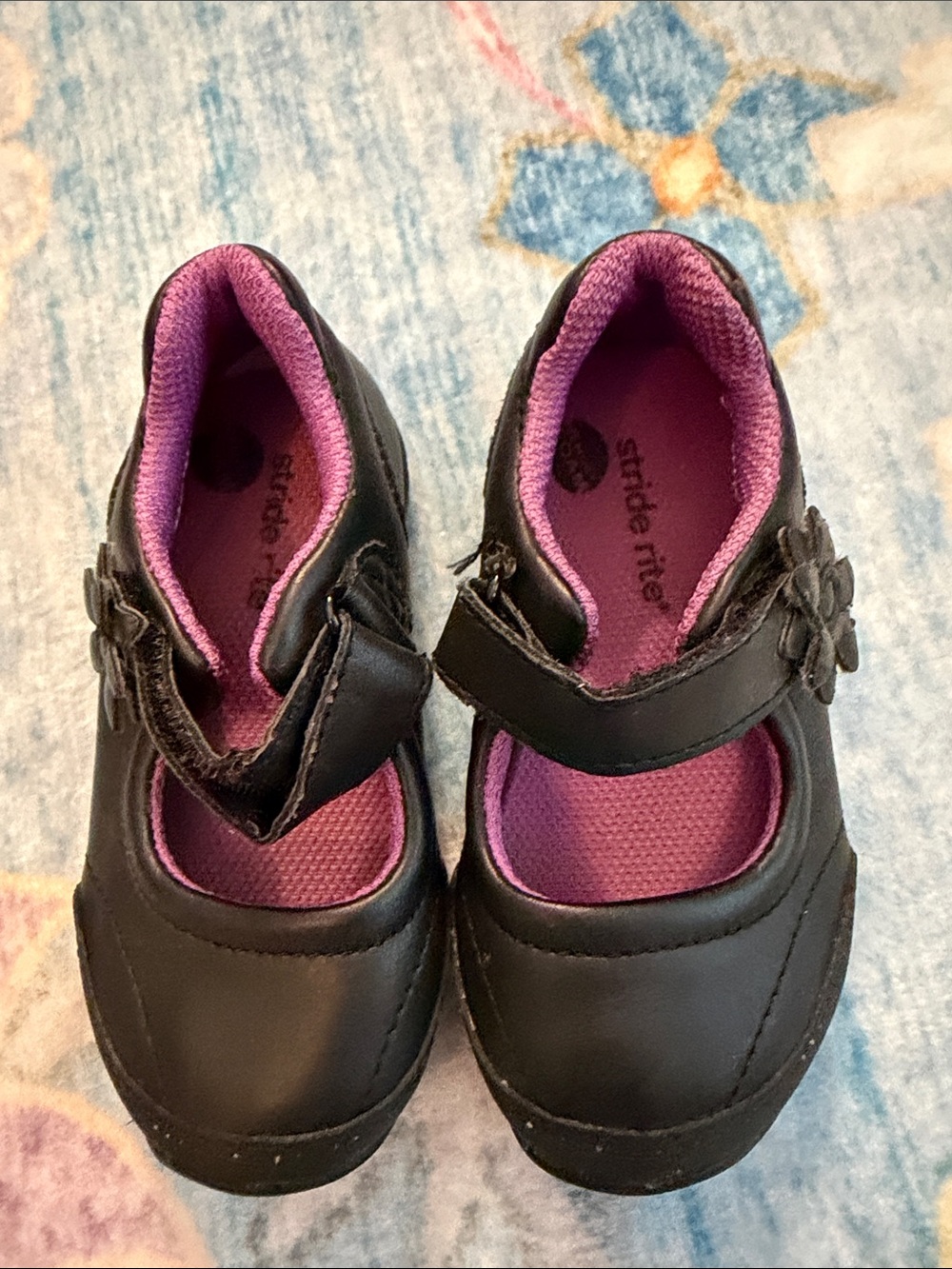 Stride Rite Black Mary Jane Shoes with Pink Lining